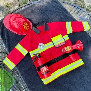 Melissa & Doug Fire Chief play costume, sized to fit ages 3-6.